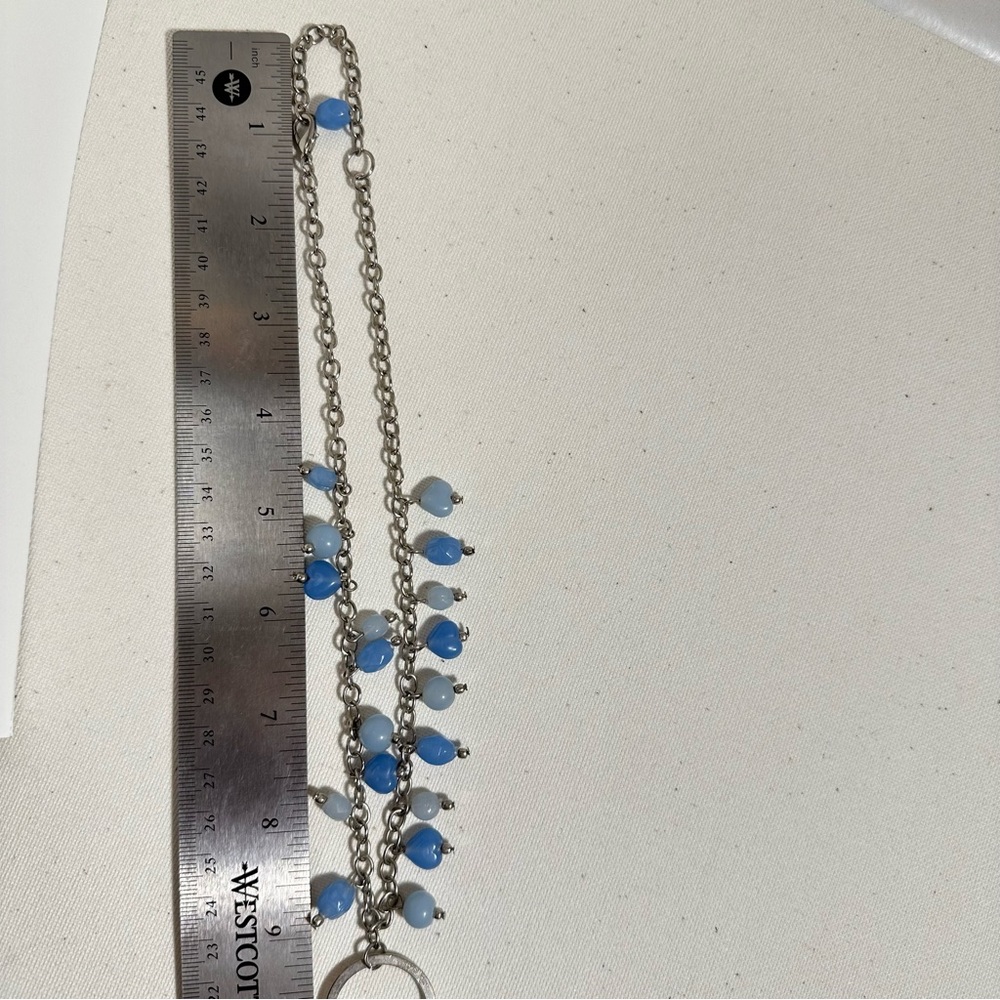 Light Blue Beaded Statement Necklace - image 5